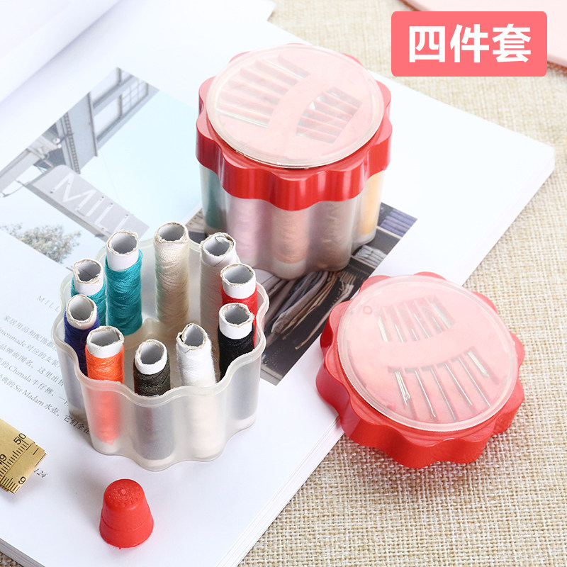Household portable needlework box Paper ruler thimble set Cross stitch tailor sewing tools Mini storage set Needlework bag