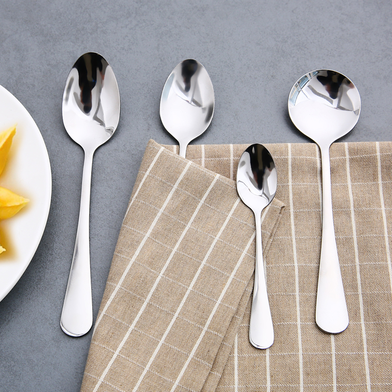 Home Stainless Steel Spoon Coffee Stirring Spoon Small Fork Home Cutlery Long Tablespoon Tablespoon Spoon Long Handle Spoon Small Soup Spoon