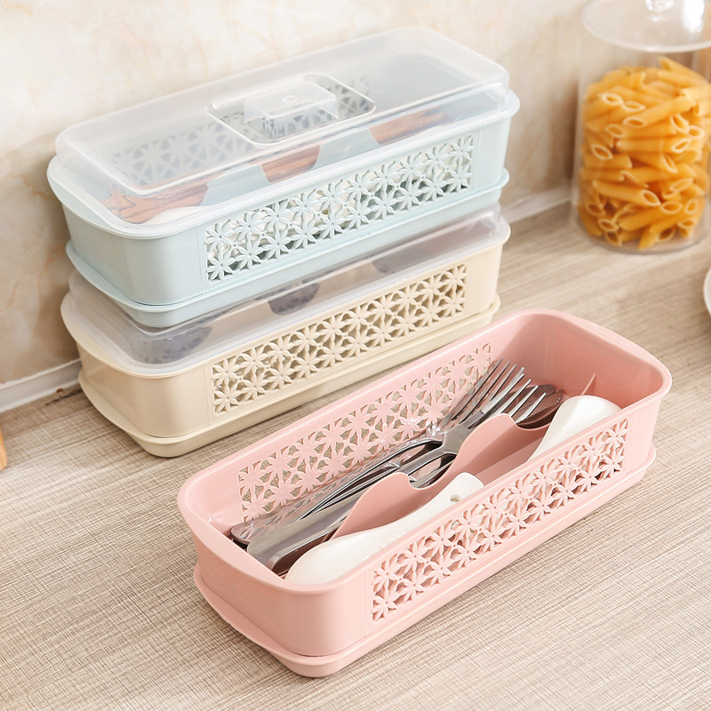 Home tableware contains box chopstick box plastic chopstick cage with lid and dust resistant home hollow asphalt chopsticks
