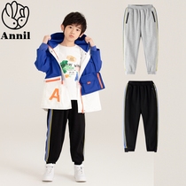 Annai childrens clothing counters 2021 autumn clothing new boys full-waist knitted trousers and trousers AB136868