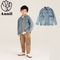 Annai childrens clothing counter 2021 autumn clothing new boys denim jacket casual jacket AB135598