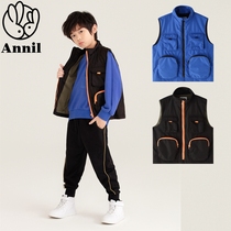Annai childrens clothing counter 2021 autumn clothing new boys stand-up collar waistcoat vest vest AB132823