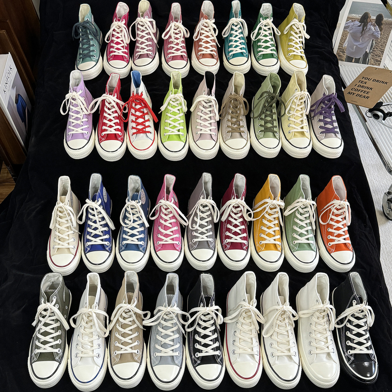 Classic Unisex Couple's Versatile Casual Flat Breathable Fashion Spring and Autumn Retro Lace-Up Trendy Canvas Shoes