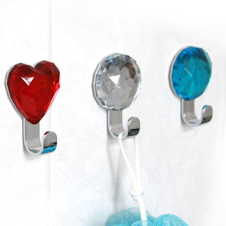 Spirella/Sprla Creative Fashionable Round Diamond Decorative Hook Nail-Free Strong Double-Sided Adhesive Hook