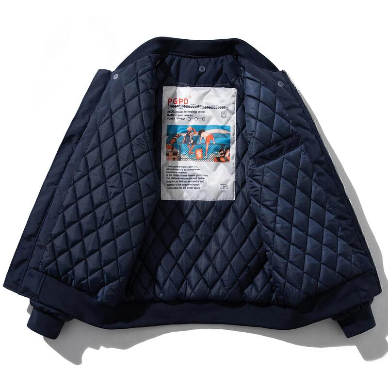 American-Style Workwear Bomber Jacket for Men and Women, Simple Solid Color Baseball Jacket, Blue Thickened Cotton Clothing, Trendy Outerwear American-Style Workwear Bomber Jacket for Men and Women, Simple Solid Color Baseball Jacket, Blue Thickened Cotton Clothing, Trendy Outerwear