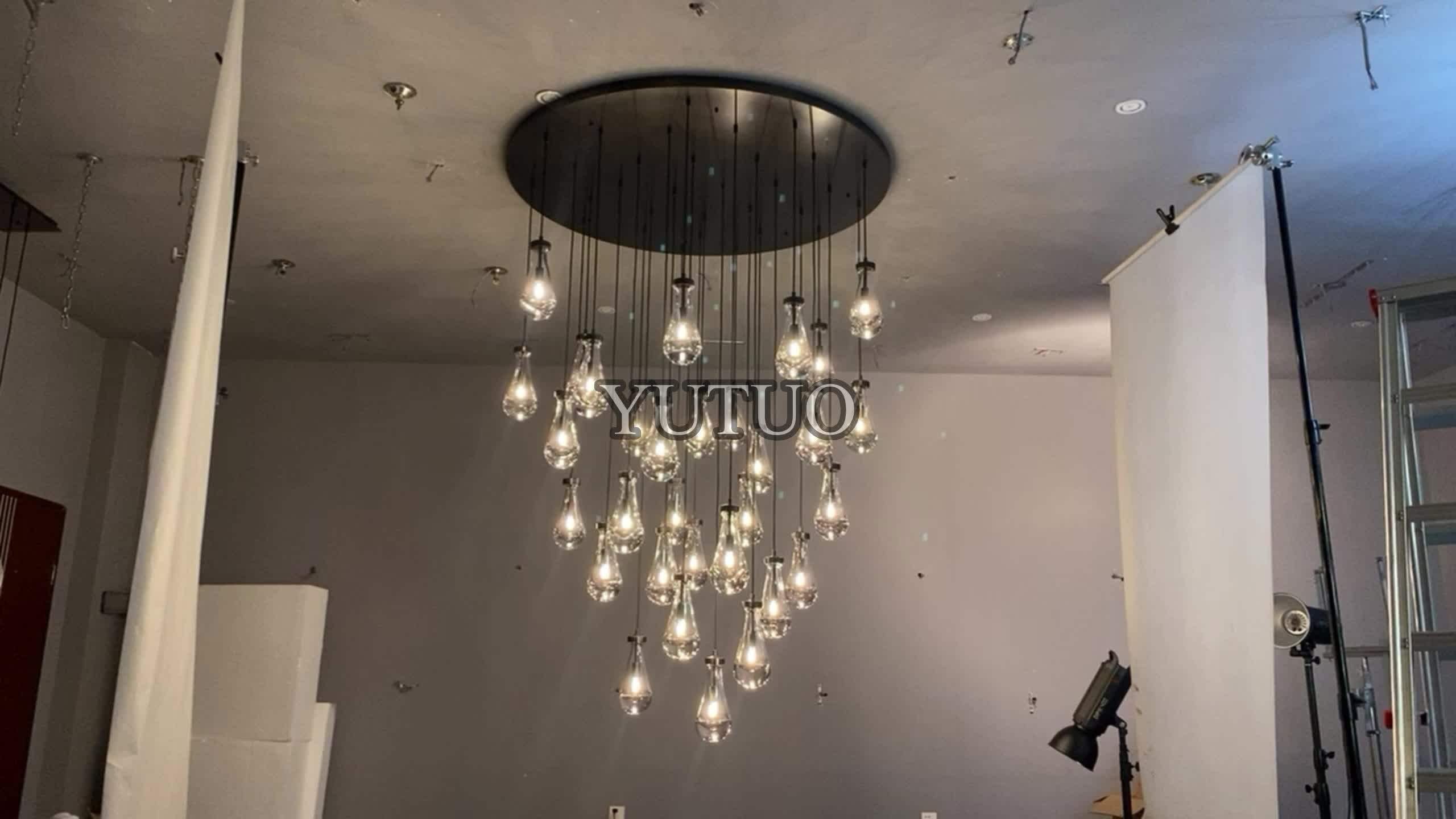 Modern European Style Round Chandelier Luxury Ceiling Staircase Corner Ceiling Hanging Lights