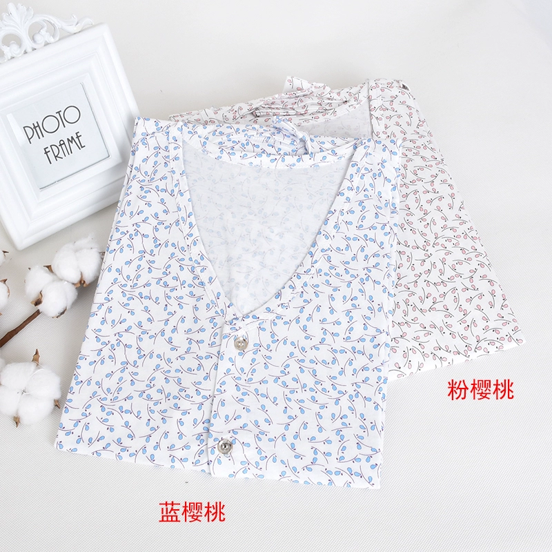 Trung niên và người già mùa hè áo vest nữ vai rộng cotton in hình áo len cổ lọ tay rộng cho người già tăng cardigan - Áo vest