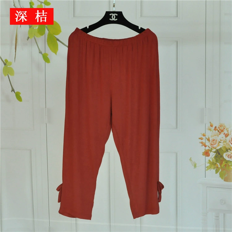 Mùa hè mới quần pijama phụ nữ phương thức cộng với phân bón để tăng legging cho người trung niên và người già bảy điểm đồ ngủ mẹ cộng với quần điều hòa kích thước - Quần tây