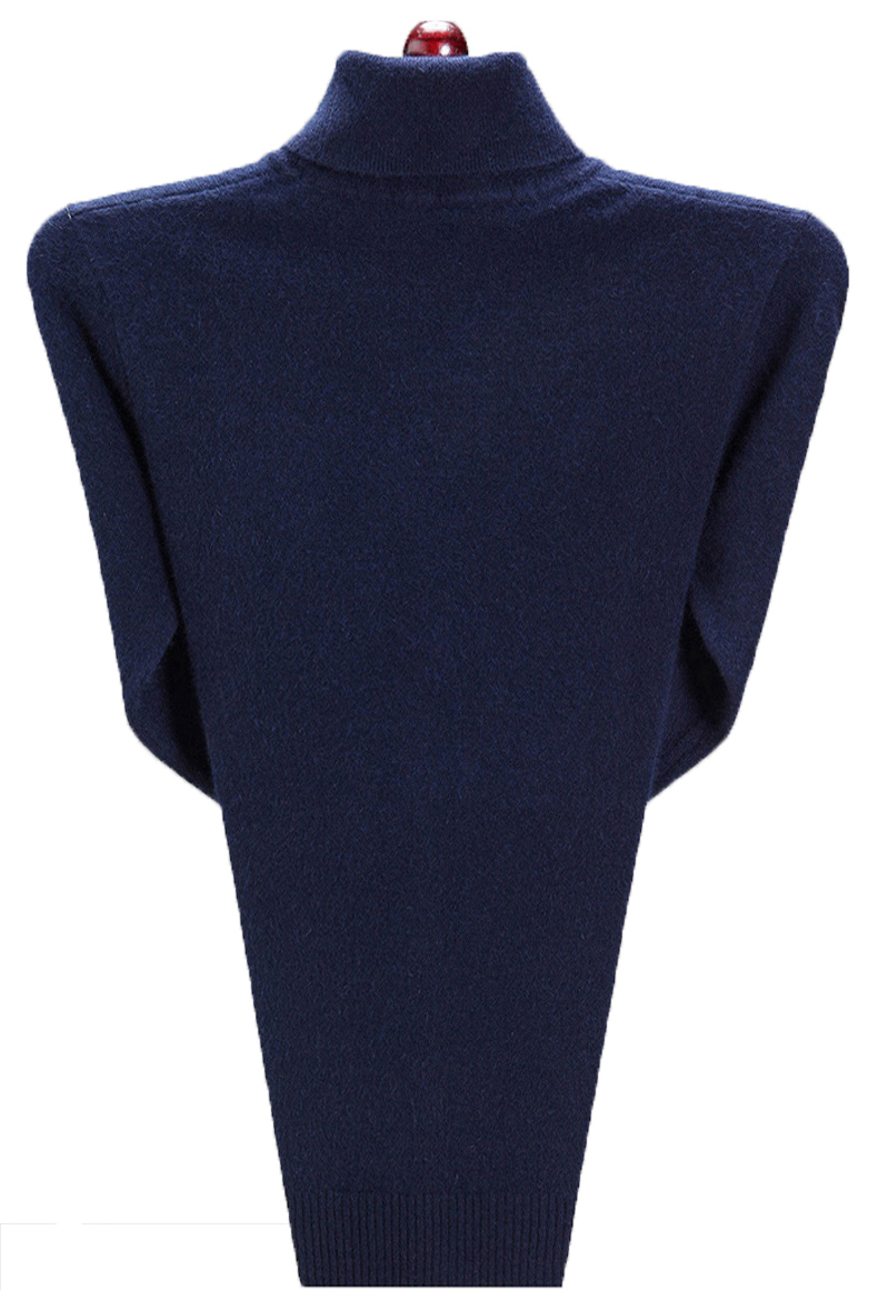 Ordos nam áo nhung nguyên chất trung niên cha cao cổ áo kéo cashmere dày đan len ấm tuyết tùng áo len nam thời trang