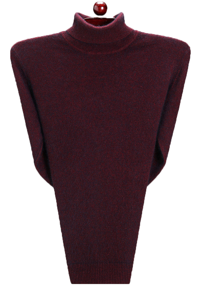 Ordos nam áo nhung nguyên chất trung niên cha cao cổ áo kéo cashmere dày đan len ấm tuyết tùng áo len nam thời trang