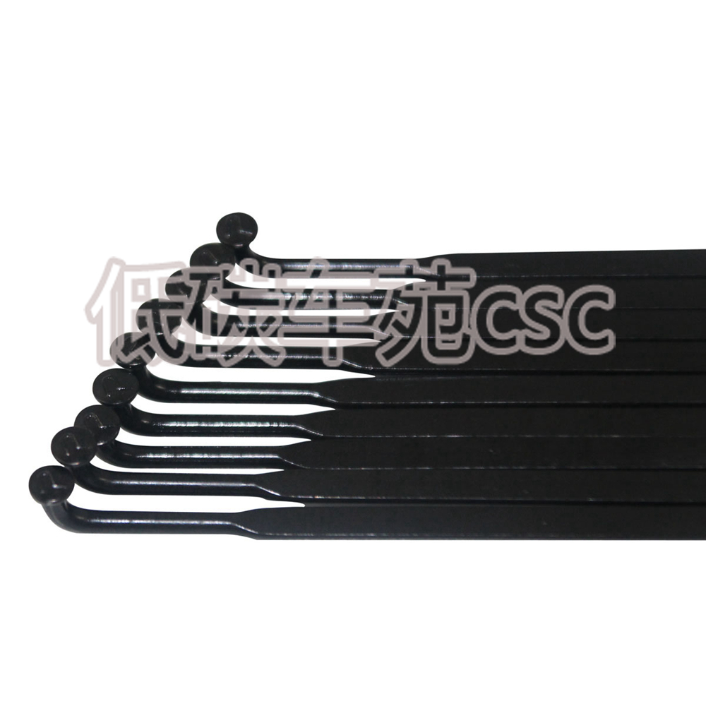 Coda Large flat spokes Pillar PSR AERO 1432 Bicycle spokes black elbow straight head