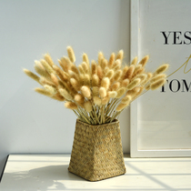 Nordic seaweed weaving vase grass weaving vine weaving bamboo weaving living room table table arrangement dried flower florier flower basket flower basket flower tube white