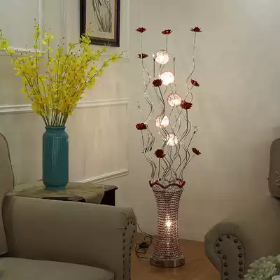 Creative fashion simple modern floor lamp living room bedroom decoration wedding remote control aluminum LED Crystal floor lamp