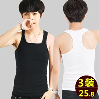 (3 mảnh) áo vest thể hình nam mùa hè không cổ cotton co giãn bó sát mồ hôi mỏng sát đáy áo 3 lỗ nam