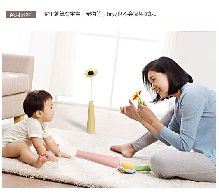 Bình hoa nhỏ sắp xếp hoa hồng giả gốm bàn nhựa nhỏ bình trang trí nhà hàng phòng khách nghệ thuật trang trí - Vase / Bồn hoa & Kệ chậu cây thông minh