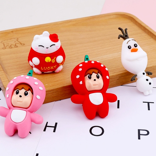 Мультяшная кремовая кукла, чехол для телефона, набор материалов, силиконовая барсетка с аксессуарами, «сделай сам»