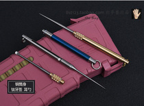 Telescopic Titanium Toothpick Portable Toothpick Needle Body Stick Fruit Stick Brass Ear Spoon