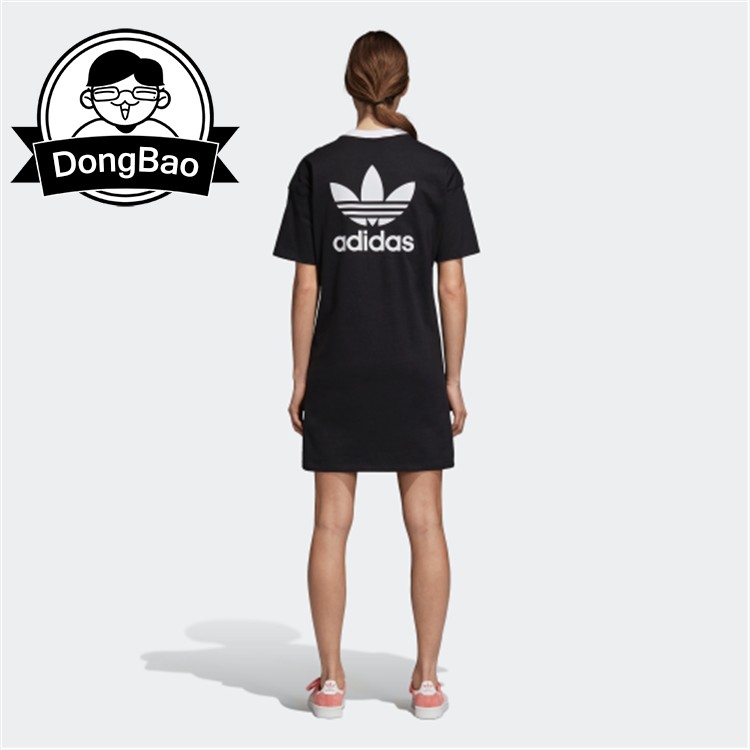 Tháng 7 ADIDAS Cỏ ba lá TREFOIL DRESS Trang phục thể thao thông thường của phụ nữ DH3195 DH3184 - Trang phục thể thao quần legging thể thao nữ