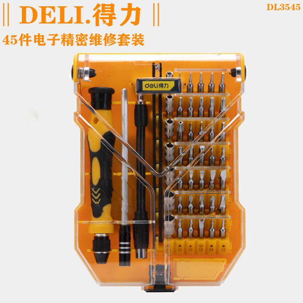 Force 45 pieces of electronic precision maintenance kit DL 3545 multi - function screw batch screwdriver set small change cone