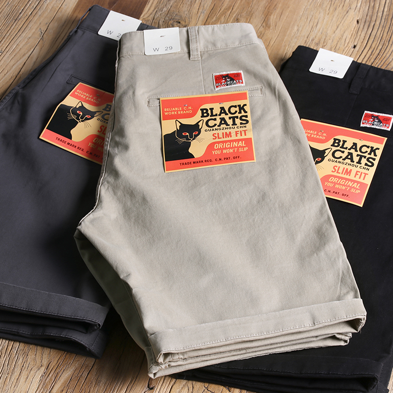 Pure Cotton, Carefully Selected! Heavyweight Twill Fabric! Summer American-Style Men's Trendy Retro Straight-Fit Slim Casual Shorts Pure Cotton, Carefully Selected! Heavyweight Twill Fabric! Summer American-Style Men's Trendy Retro Straight-Fit Slim Casual Shorts