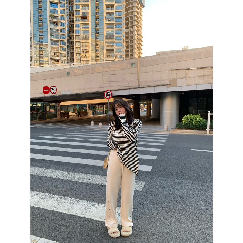 Toes and casual rivets female thin leg trousers