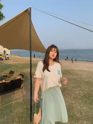 Toe tendons(spot)Slightly fat mmm cheese T-shirt women's summer car label loose thin short-sleeved top