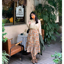 Toe tendons fat mm loose spring floral skirt womens 2021 new irregular fish tail thin skirt