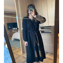 Toe tendons gone with the wind dress women 2021 winter slightly fat MM long-sleeved knitted skirt waist thin