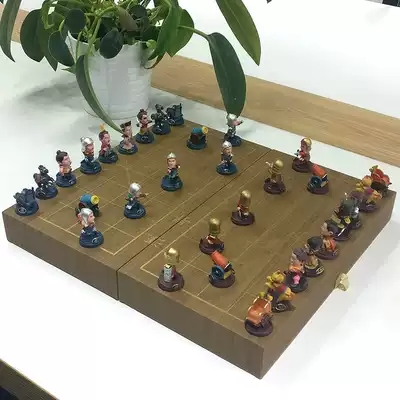 Three-dimensional Three Kingdoms Character Chess Set Mini Chinese Chess Board Folding Children Adult Creative Chess