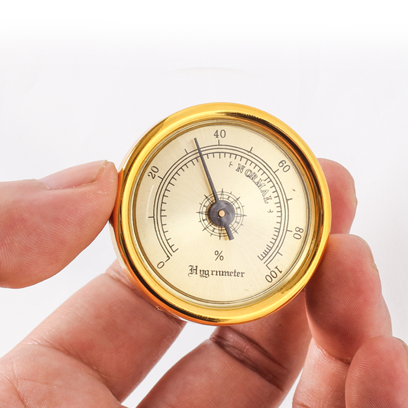 Cigar box dedicated humidity meter 45mm gold plastic box archive box bedroom test dry