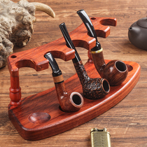 Rosewood fan-shaped five-position pipe stand creative handmade solid wood base household multi-position storage pipe display stand