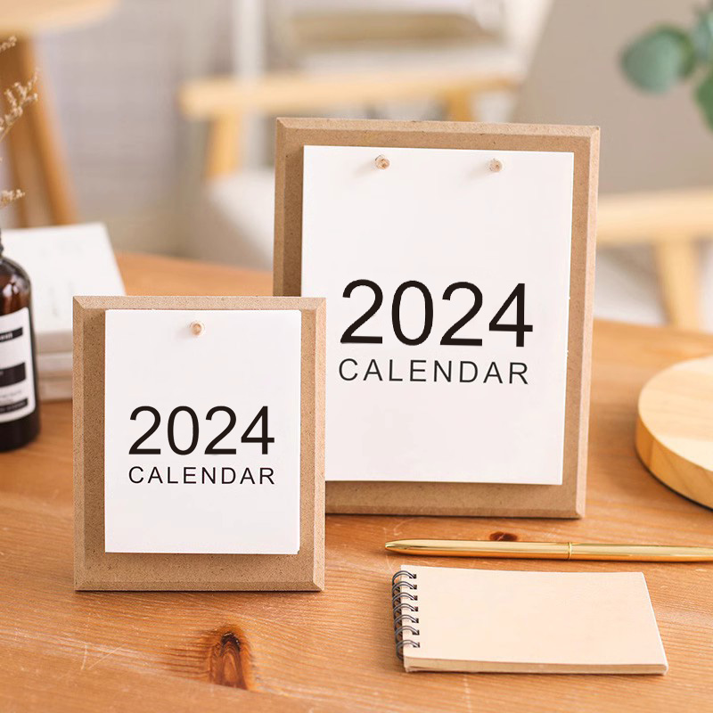 2024 Desk Calendar Creative Office Swing Piece Tabletop Plan Benstyle Little Fresco Woody Wood 2023 Detachable Calendar Ben Nordic Small Calendar Ins Wind Plan Table Notes Calendar Customize-Taob