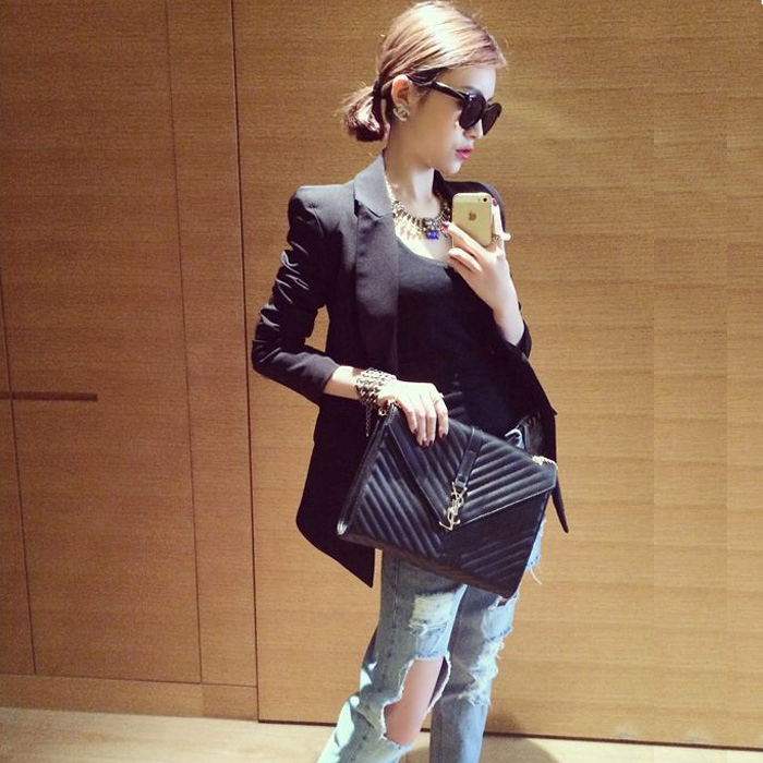 Trendy Brand 2025 Spring New Style Shoulder-Padded Blazer for Women, Slim-Fit Business Attire, Autumn and Winter Casual Blazer for Women