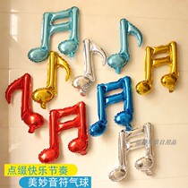  Graduation stage Classroom stage decoration balloon single note double note music symbol modeling aluminum film creative props