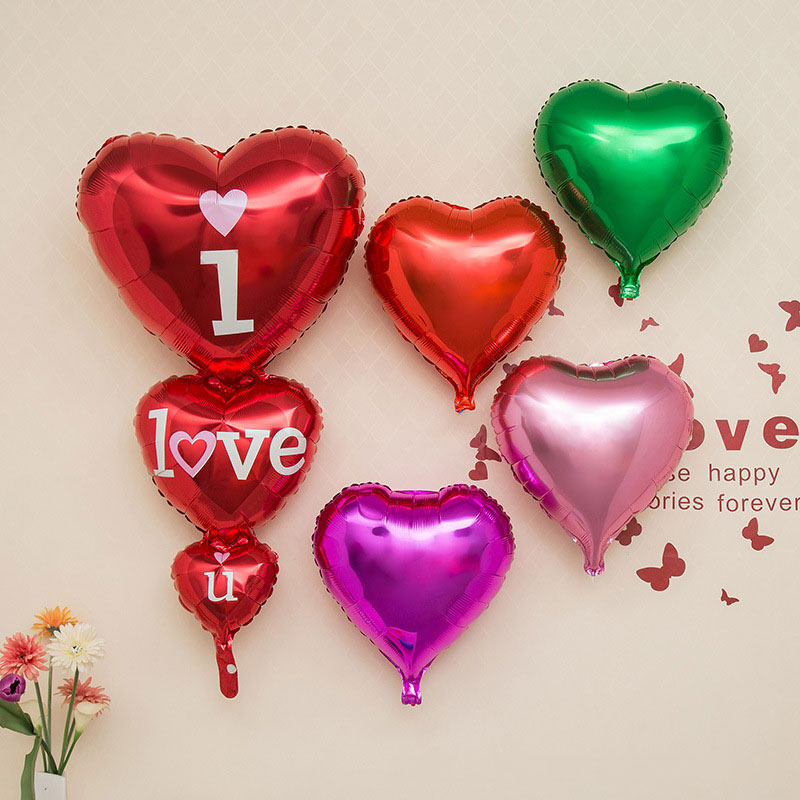 18 inch caring aluminum film balloon heart - shaped decoration balloon children's birthday banquet balloon floating balloon