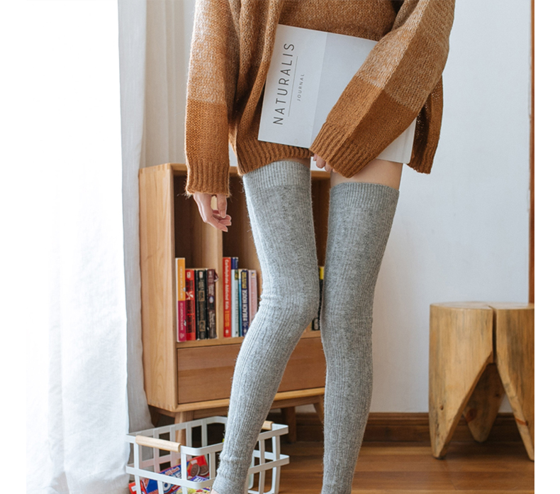 Mùa thu và mùa đông Vớ cashmere của Nhật Bản vớ nữ dài qua đầu gối vớ mùa hè siêu mỏng