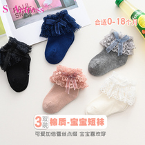 Childrens dance socks girls socks summer baby lace socks Princess lace socks boat Socks shallow thin cotton spring