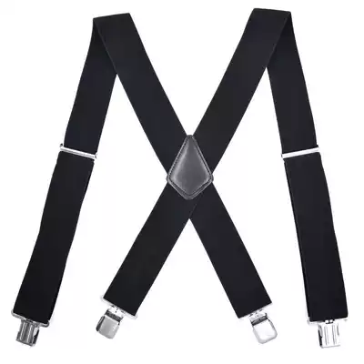 Men's baby bag clip outdoor suspender belt black locomotive shoulder strap 5cm wide baby bag clip fat man X-shaped baby bag