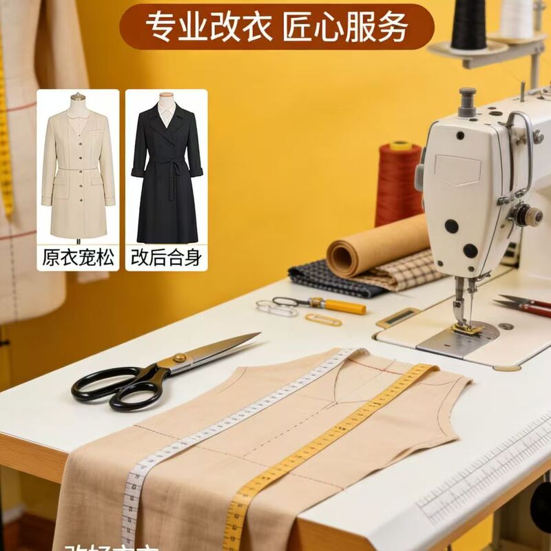 Professional Tailoring Shop for Altering Clothes, Suits, Shirts, Dresses, Coats, and Modifying Sizes Without Visible Changes to the Garment