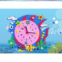 Handmade material pack clock diy clock homemade cartoon clock face creative teaching aids Small job free cutting painting