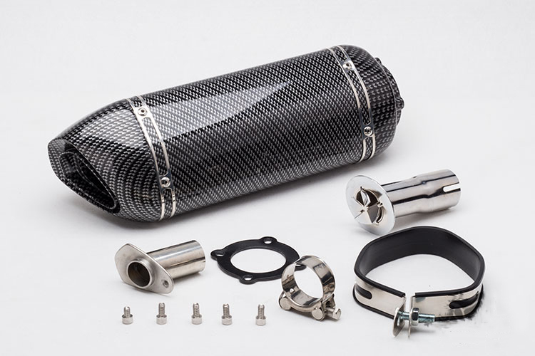 Xe máy đường phố SUV Tianyuji Village Refit giả sợi carbon thẳng phía sau cuối ống xả cổ họng - Ống xả xe máy giá pô xe dream