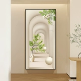 Декоративная живопись входного зала Современное простую коридор коридор Повесить пространство Расширение настенной картина Вертикальная настенная живопись напротив двери