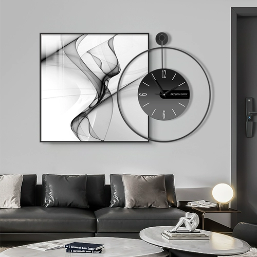 Декоративная роспись для ресторана, современные минималистские часы, абстрактные настенные украшения для обеденного стола, подвесная живопись, комбинированная живопись, легкая роскошная настенная живопись высокого класса