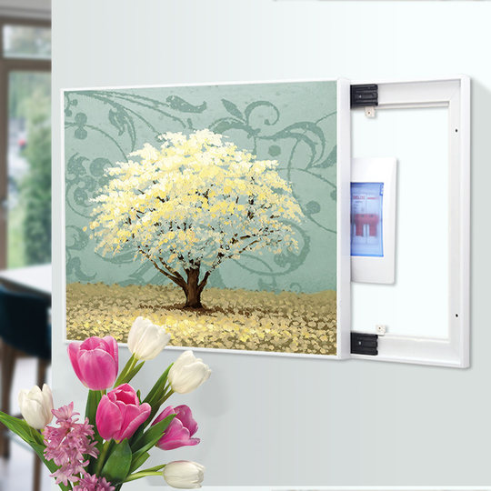 Zählerkasten, dekorative Malerei, frei von Stanzen, modern, einfach, nordischer Verteilerkasten, blockierender Wand-Stromkasten, Elektrokasten, hängende Malerei