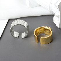 Korean version of geometric opening ring ins crease wide face ring female niche design simple adjustable ring