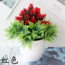 Simulation plant potted grass ball bonsai small tree family residence decoration flower pendulum piece creative mini small round cherry snowball