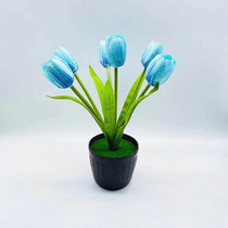 Simulation potted plant simulation 6 tulips bonsai bonsai fake flower potted artificial flower creative pendulum pieces new goods source