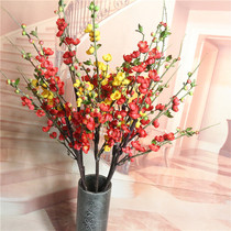 Living room cherry blossom silk flower plastic peach flower simulation flower wedding house flower art wax plum peach blossom price