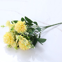 Emulated flower ball chamomile 7 fork elegant rhyme rich and expensive ball Sting Ball Wedding Home Residence Decoration Handout Handout Emulation Flower Bouquet