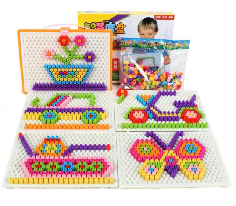 Mushroom nail creative children's educational toys smart platter building blocks three-dimensional puzzle puzzle puzzle puzzle puzzle